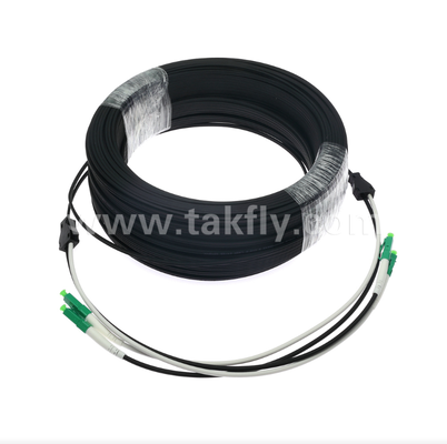 LC/APC Flat Drop Patch Cord - 2 Cor Duplex, wstępnie połączony, antywibracyjny, wbudowany w pomieszczeniach dla szybkiego wdrażania FTTH.