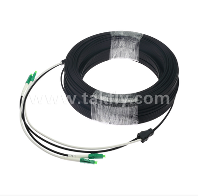 LC/APC Flat Drop Patch Cord - 2 Cor Duplex, wstępnie połączony, antywibracyjny, wbudowany w pomieszczeniach dla szybkiego wdrażania FTTH.