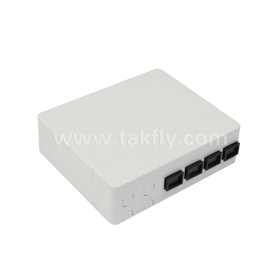 TKS-1806-04C-4 Port Fiber Termination Box - Surface Mount, SC/LC Compatible, Modular Design for Work Area Subsystems.