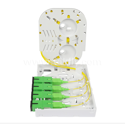 TKS-1806-04D FTTH Fiber Termination Box – Montaż biurkowy/ścienny, 4-portowy, wewnętrzny, obsługuje spawanie światłowodów i zarządzanie kablami