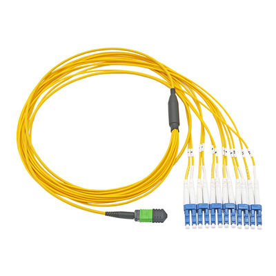10 metrów 12 włókien MPO MTP na LC jednomodowy kabel połączeniowy G657A1 3,0 mmmm