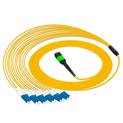 10 metrów 12 włókien MPO MTP na LC jednomodowy kabel połączeniowy G657A1 3,0 mmmm