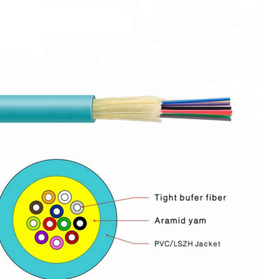 OM3 Aqua Jacket Tight Buffer Kabel światłowodowy 24-żyłowy wewnętrzny kabel dystrybucyjny światłowodowy