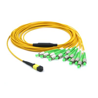 FC do MPO MTP G657A1 12 włókien Mpo Breakout Cable 0,3 dB Niska utrata wtrąceniowa