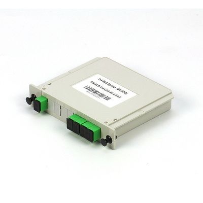Rozdzielacz światłowodowy PLC 1x4 SC / APC jednomodowy G657A1 LGX typu kasetowego w FTTx