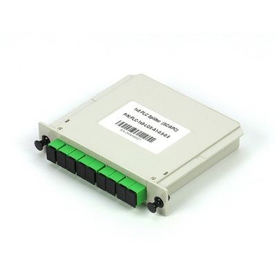 1x8 SC / APC jednomodowy G657A1 LGX kasetowy światłowodowy rozdzielacz PLC w FTTx