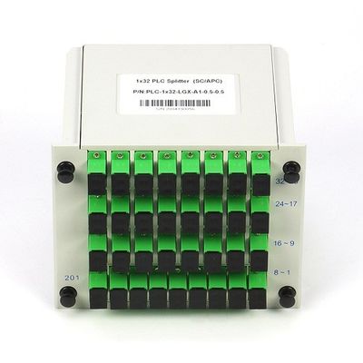 1X32 LGX kasetowy światłowodowy rozdzielacz PLC SC APC SM G657A1 w sieci
