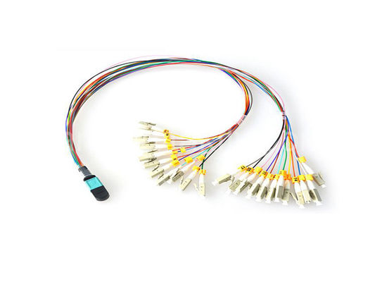 24-żyłowy kabel krosowy MPO OM3 Multimode z płaszczem LSZH do centrów danych o dużej gęstości