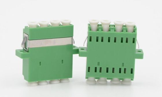 LC APC Quad Adapter światłowodowy SM Bez kołnierza Zielony kolor do sieci telekomunikacyjnej