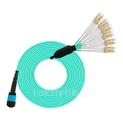 LSZH MPO-LC Fanout Cable z włóknem multimodowym 50/125um i niską stratą wstawienia MPO Fiber Optic Patch Cord