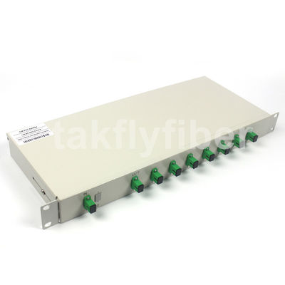 Rozdzielacz PLC 1 × 8 Rozdzielacz światłowodowy jednomodowy 1U do montażu w szafie G657A1