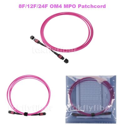 Kabel światłowodowy 40 GB 50/125 MM OM4 MPO, 3,0 mm, typ B, fioletowy, żeński