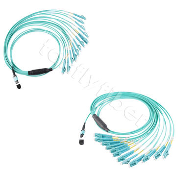 Kabel MPO MTP z włókna optycznego z 24 rdzeniami do 12LC DX Om3 Fanout Patch Cord dla LAN i WAN