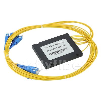 Kabel 2,0 mm 1X8 Światłowodowy rozdzielacz PLC Moduł ABS ze złączem SC