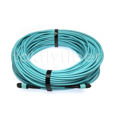Żeński kabel bagażnika Aqua MPO 4,5 mm Dia MM OM4 12-rdzeniowy światłowodowy