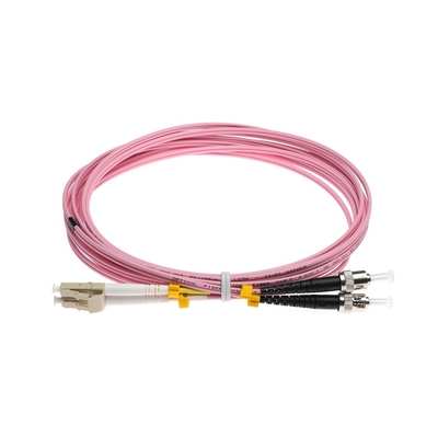 LC-ST OM3 Wielomodowy kabel światłowodowy Duplex w kolorze różowym
