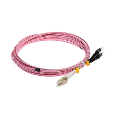 LC-ST OM3 Wielomodowy kabel światłowodowy Duplex w kolorze różowym
