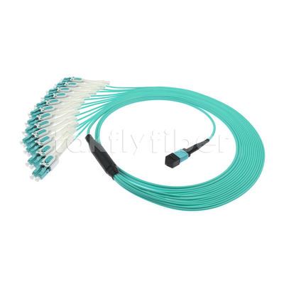 Kabel MPO MTP z włókna optycznego z 24 rdzeniami do 12LC DX Om3 Fanout Patch Cord dla LAN i WAN
