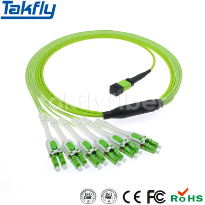 12-rdzeniowe światłowodowe kable krosowe MPO / MTP Wielomodowy kabel LSZH OFNR OPNP OM5 MTP-LC