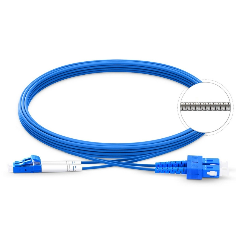 Blue Fiber Optic Patchcord Simplex Duplex 3,0 mm średnicy