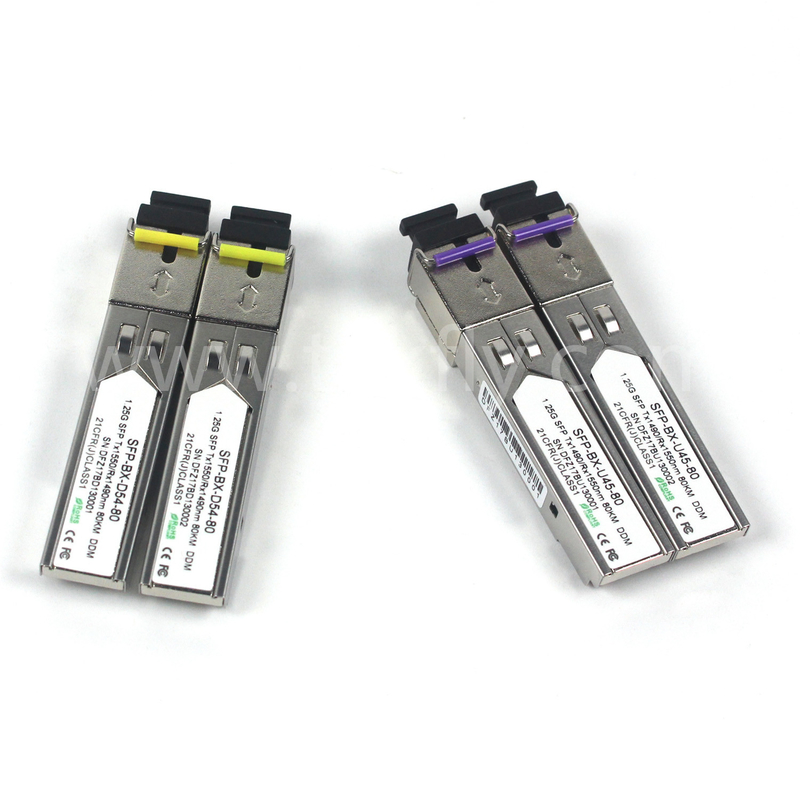 1.25G SFP BIDI OPTYCZNY TRANSCEIVER MODUL Tx1490/Rx1550nm 80KM SMF DDM LC CISCO JUNIPER HUAWEI Kompatybilny