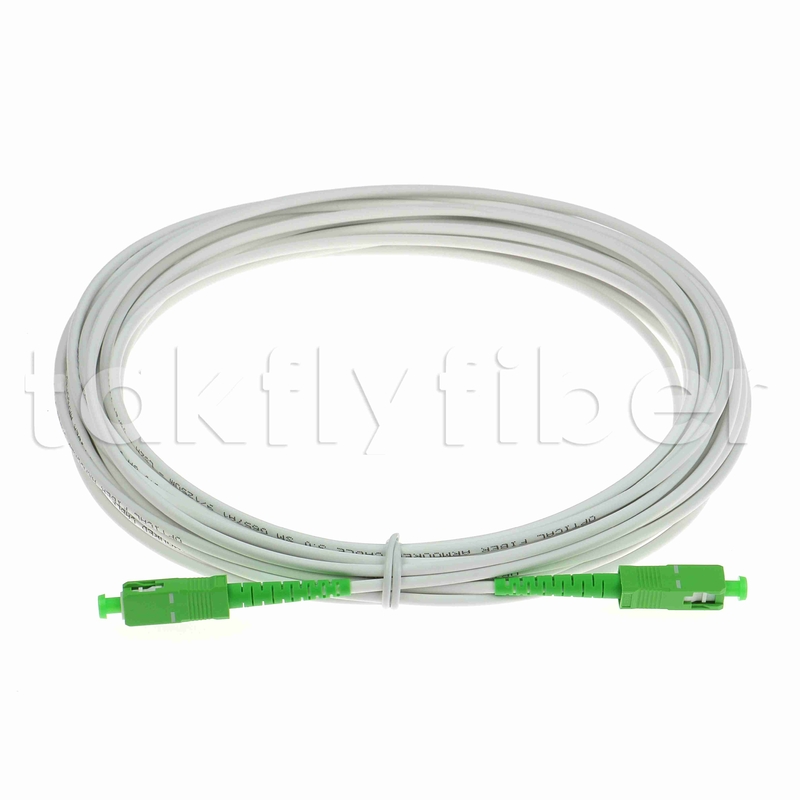 EN50575 CPR Certified SC APC Fiber Optic Patchcord Pancerny Fiber Optic Patch Leads Simplex 3,0 mm LSZH Biała kurtka