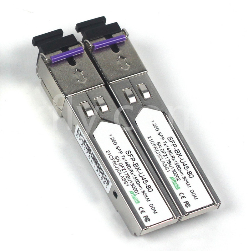 1.25G SFP BIDI Moduł Tx1490/Rx1550nm 80KM SMF DDM LC CISCO JUNIPER HUAWEI KOMPATYWNY