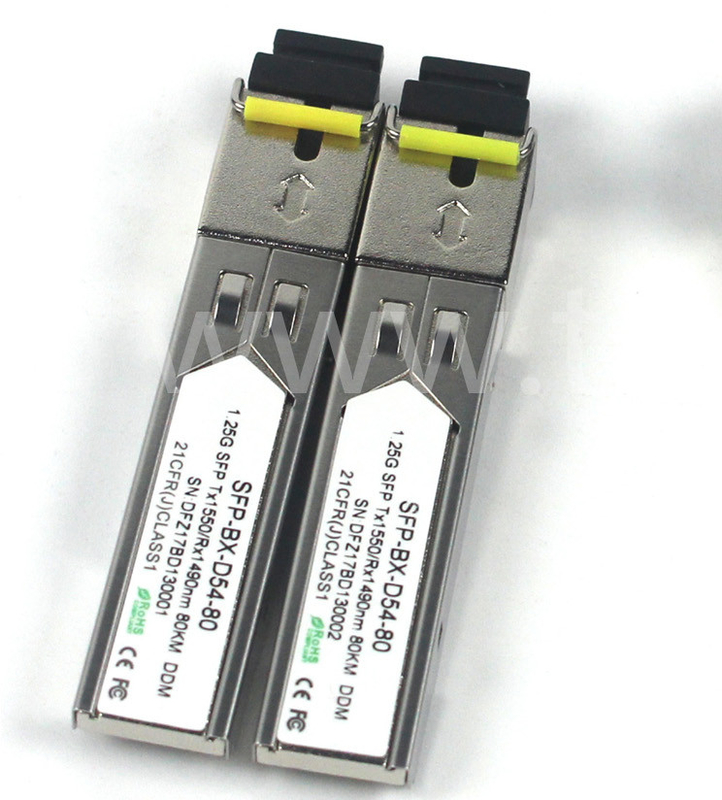 BIDI 1.25 G SFP Transceiver Tx1550/Rx1490nm 80KM SMF DDM LC CISCO JUNIPER HUAWEI Kompatybilny