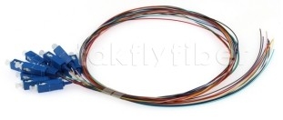 Telecom Grade 0.9mm 12 Color Fiber Optic Pigtail z SC/UPC Connector w kolorze pomarańczowym