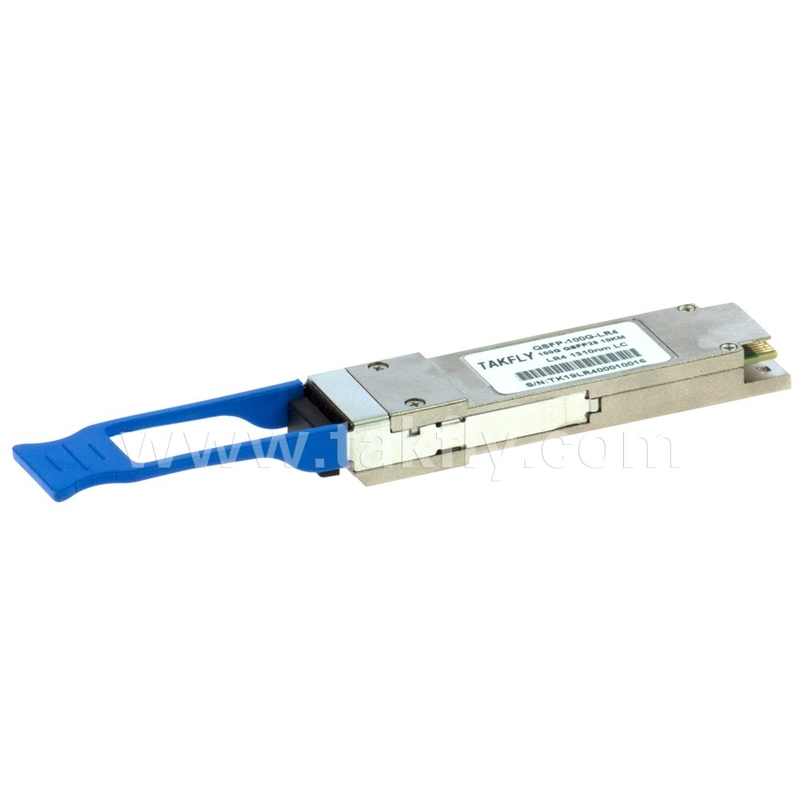 Strona klienta 100Gbps 10KM QSFP28 LR4 z nadajnikiem DDM Wysokiej mocy Długość włókna 1m Połączenia telekomunikacyjne
