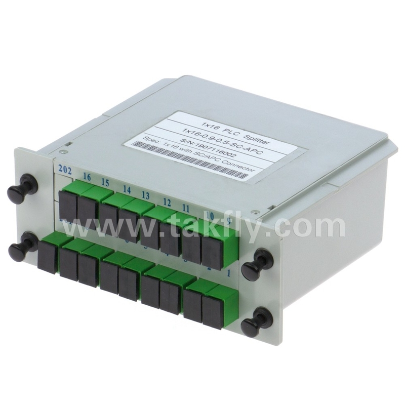 Wysoka niezawodność i stabilność FTTX Gpon 1*16 Single Mode G657A1 Fiber Casette Type LGX PLC Splitter z łącznikiem Sc/APC