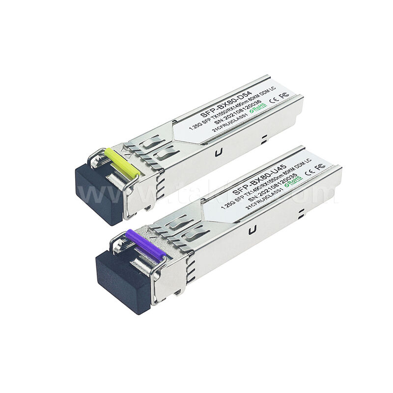 Moduł nadawczo-odbiorczy SFP 1.25 Gb/s 80 km LC Zasięg Tx1490nm/Rx1550nm Dwukierunkowy SFP dla Centrum Danych FTTH FTTX