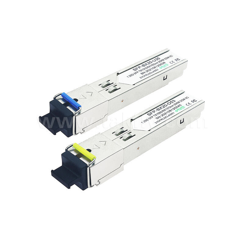 Moduł transceiwera optycznego SFP 1.25Gbps 20KM SC dwukierunkowy dla Data Center FTTH FTTX