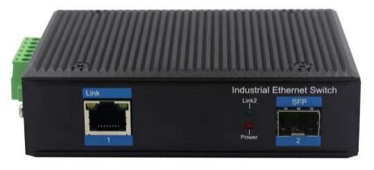 Przemysłowy przełącznik PoE 1 port 10/100/1000Mbps PoE + 1 port 1000Mbps SFP Fiber (DF-1FG-1GPI)