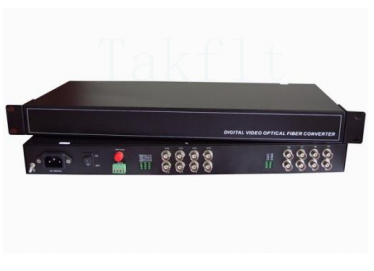 16-kanałowy cyfrowy video optyczny konwerter 2 Forward Video + 1-2 Reverse RS485/422 Data on Single Fiber, Non-Compressed, Plug & Play for CCTV
