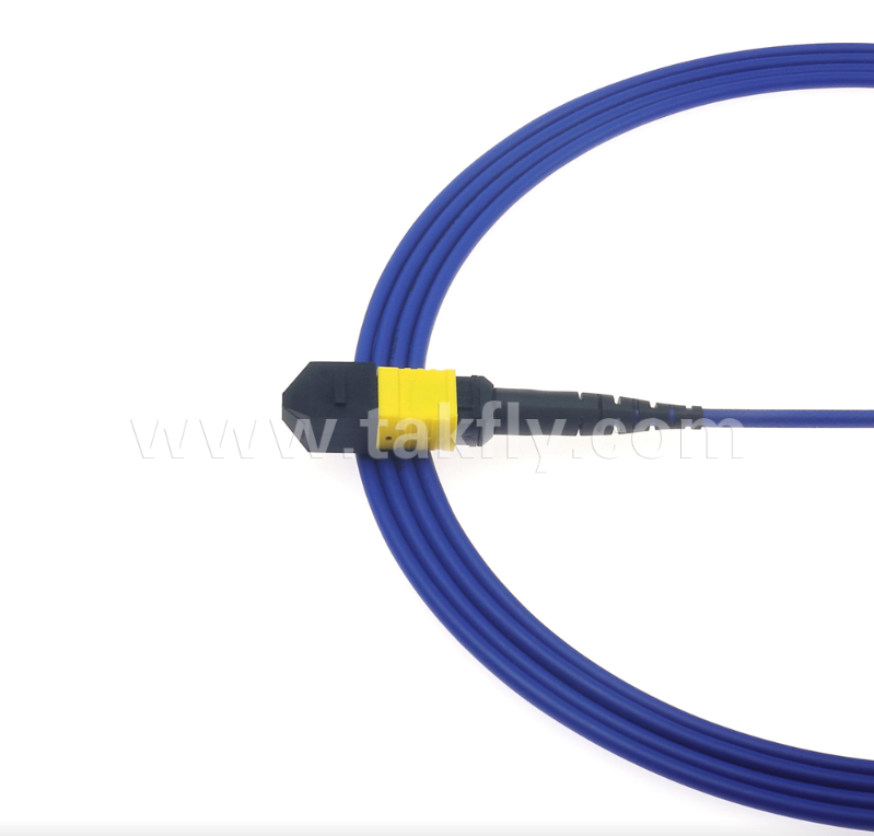 Opancerzony kabel krosowy MPO/MTP – solidna metalowa osłona, zapobiega uszkodzeniom i zmiażdżeniom gryzoni, do zastosowań FTTA / Przemysł / Górnictwo