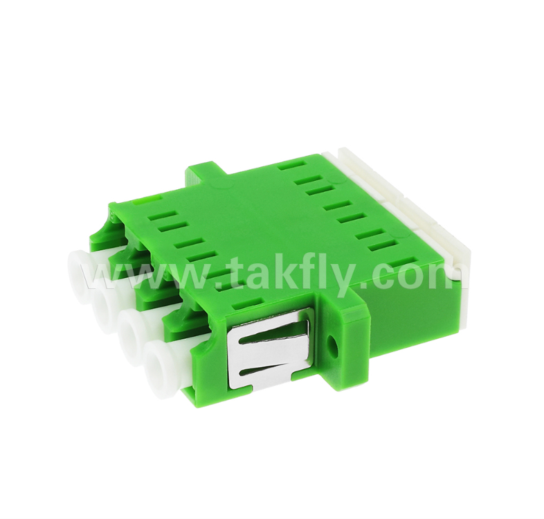 LC Quad Inner Shutter Adapter 4 w 1 LC Duplex APC z wbudowaną migawką, chroni oczy przed laserem światłowodowym, zgodny z IEC i RoHS, dla centrów danych i połączeń światłowodowych o wysokiej mocy