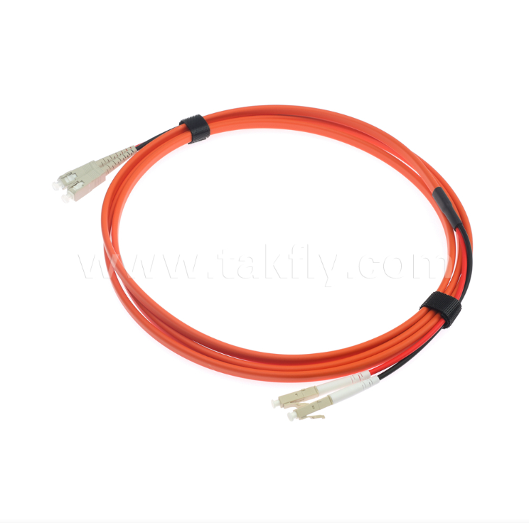 SC-UPC do LC-UPC OM1 Duplex Flat Twin Fiber Patch Cord 2,0 mm Orange Multimode Optical Jumper Cable