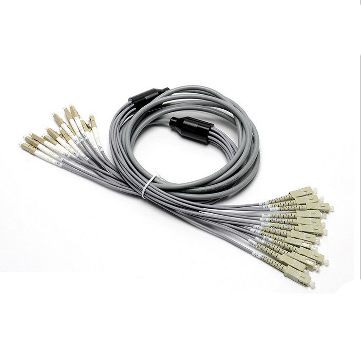 12C Opancerzony wielomodowy kabel światłowodowy SC LC 2.0 Breakout ze stali nierdzewnej